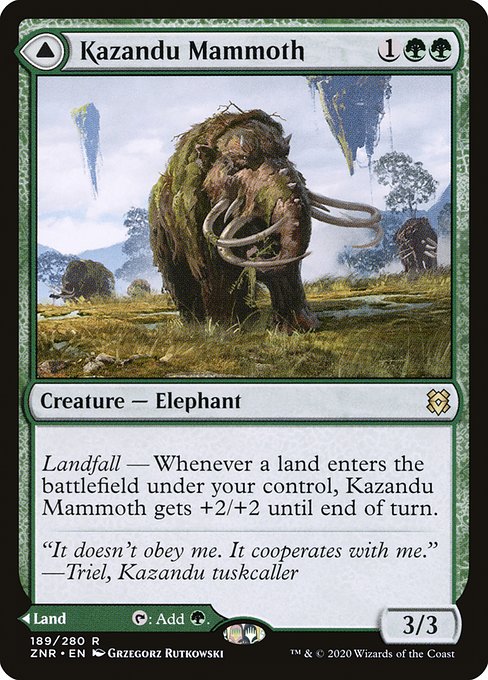 Kazandu Mammoth // Kazandu Valley (189) [Zendikar Rising]