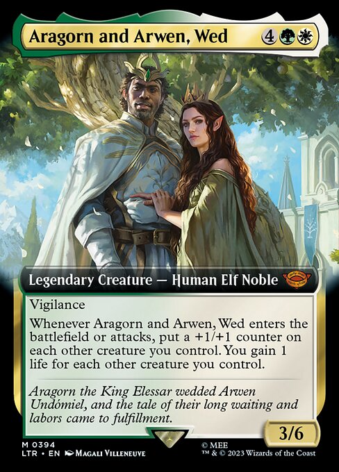 Aragorn and Arwen, Wed (394) [The Lord of the Rings: Tales of Middle-earth] [Extended Art]