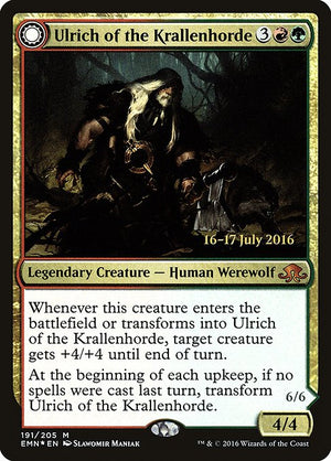 Ulrich of the Krallenhorde // Ulrich, Uncontested Alpha (191s) [Eldritch Moon Promos]