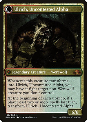 Ulrich of the Krallenhorde // Ulrich, Uncontested Alpha (191s) [Eldritch Moon Promos] Reverse
