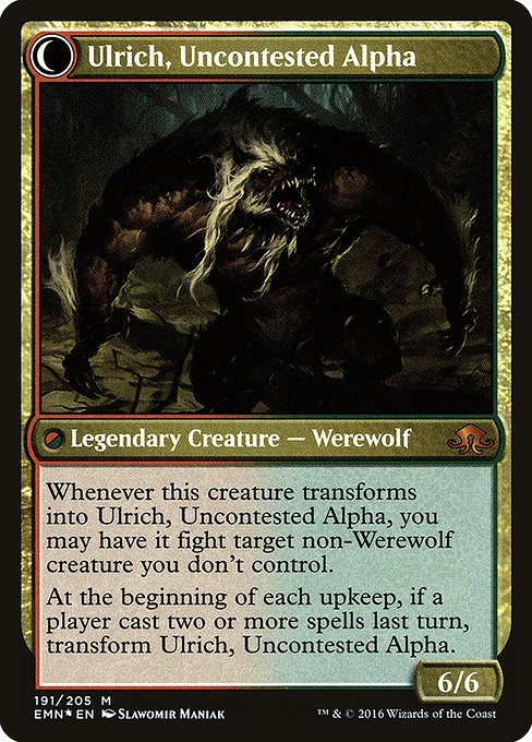Ulrich of the Krallenhorde // Ulrich, Uncontested Alpha (191s) [Eldritch Moon Promos] Reverse