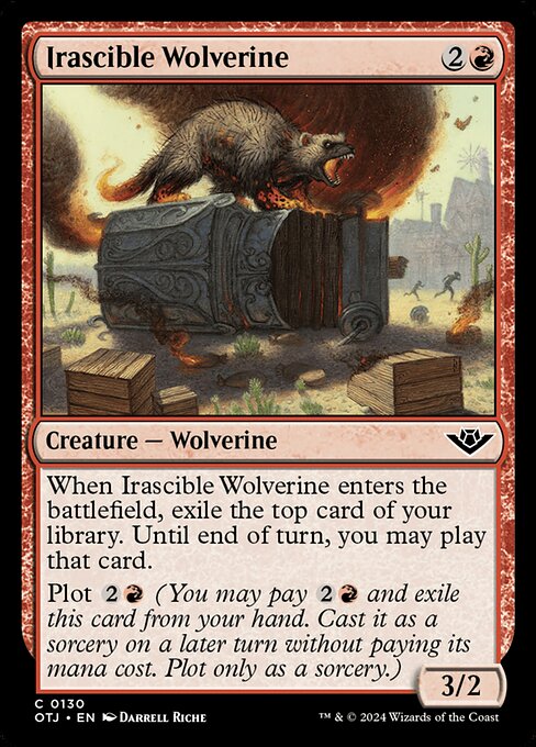 Irascible Wolverine (130) [Outlaws of Thunder Junction]