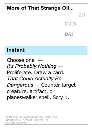 More of That Strange Oil... (CU13) [Unknown Event]