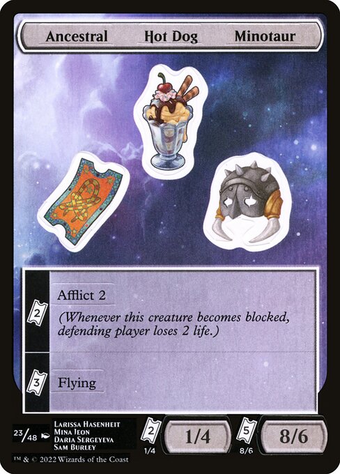 Ancestral Hot Dog Minotaur (23) [Unfinity Sticker Sheets]