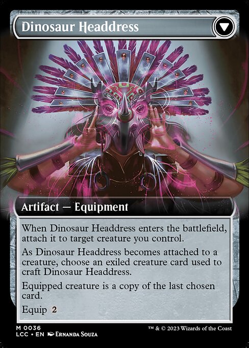 Paleontologist's Pick-Axe // Dinosaur Headdress (36) [The Lost Caverns of Ixalan Commander] [Extended Art]