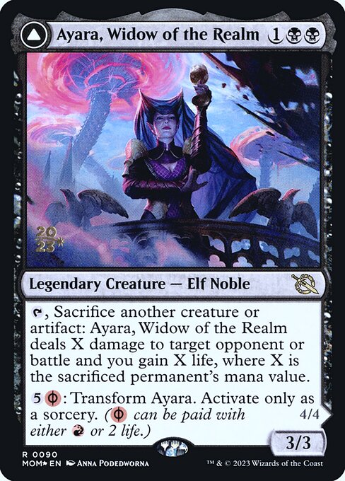 Ayara, Widow of the Realm // Ayara, Furnace Queen (90s) [March of the Machine Promos]