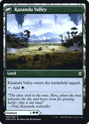 Kazandu Mammoth // Kazandu Valley (189s) [Zendikar Rising Promos] Reverse