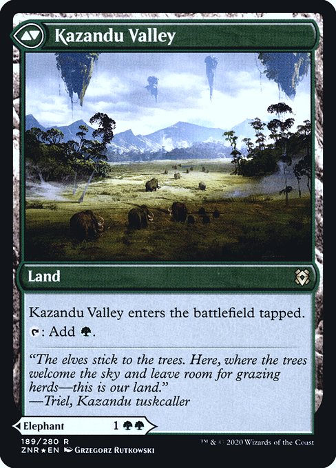 Kazandu Mammoth // Kazandu Valley (189s) [Zendikar Rising Promos] Reverse
