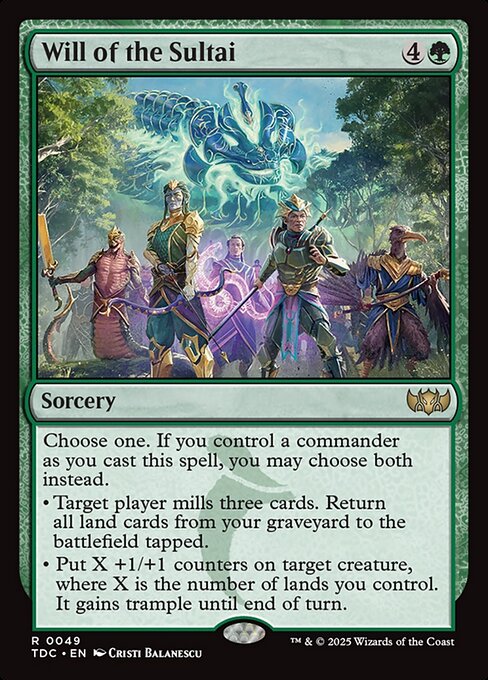 Will of the Sultai (49) [Tarkir: Dragonstorm Commander]