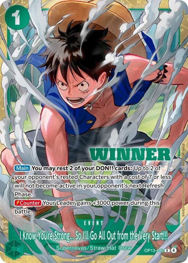 I Know You're Strong... So I'll Go All Out from the Very Start!!! (Winner Pack 2026 Vol. 4) (OP13-040) [One Piece Promotion Cards]