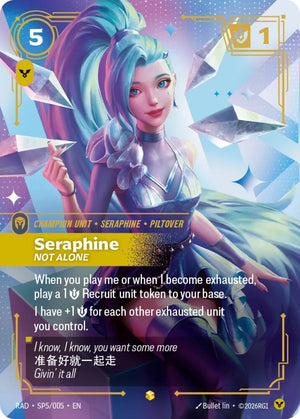 Seraphine, Not Alone (K/DA Special Art Card) (SP5/005) [Radiance]