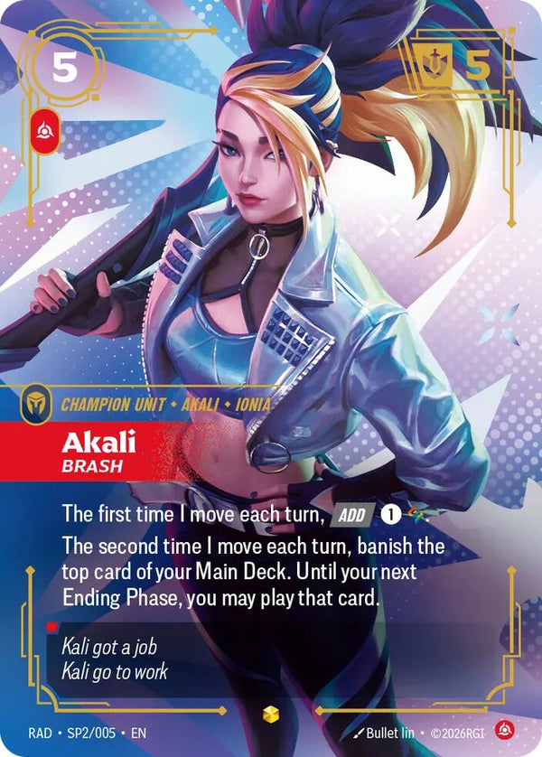 Akali, Brash (K/DA Special Art Card) (SP2/005) [Radiance]