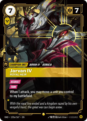 Jarvan IV, Royal Heir (Alternate Art) (133a/167) [Radiance]