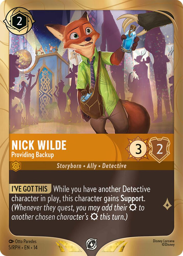 Nick Wilde - Providing Backup (5) [Disney Lorcana Promo Cards]