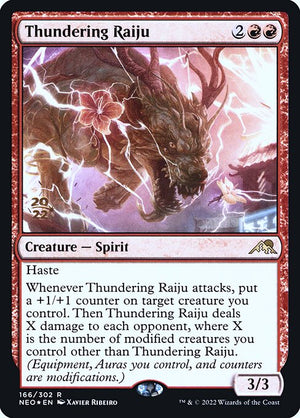 Thundering Raiju (166s) [Kamigawa: Neon Dynasty Promos]