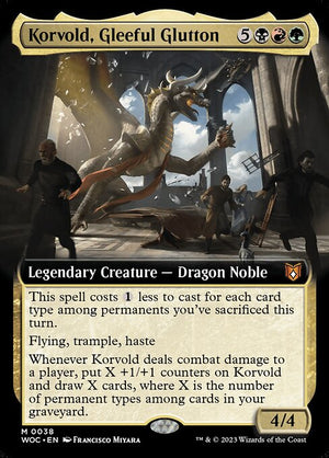 Korvold, Gleeful Glutton (38) [Wilds of Eldraine Commander] [Extended Art]