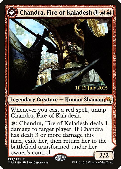 Chandra, Fire of Kaladesh // Chandra, Roaring Flame (135s) [Magic Origins Promos]