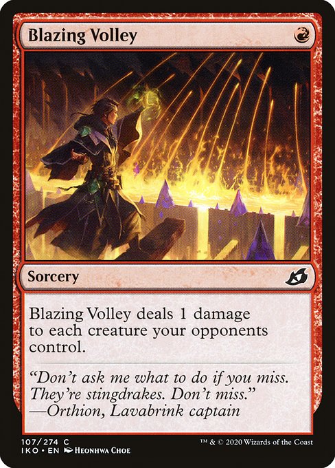 Blazing Volley (107) [Ikoria: Lair of Behemoths]