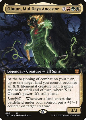 Obuun, Mul Daya Ancestor (8) [Zendikar Rising Commander] [Extended Art]