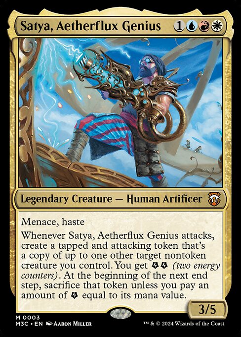 Satya, Aetherflux Genius (3) [Modern Horizons 3 Commander]