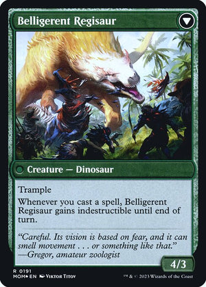 Invasion of Ixalan // Belligerent Regisaur (191s) [March of the Machine Promos] Reverse
