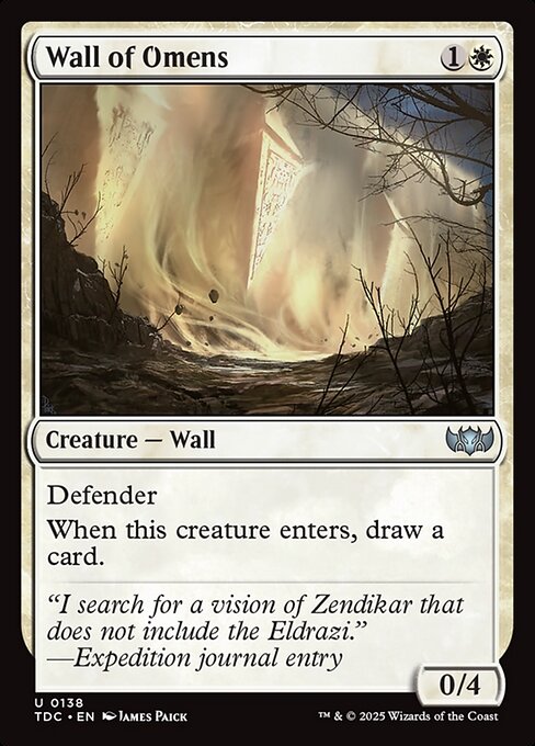 Wall of Omens (138) [Tarkir: Dragonstorm Commander]