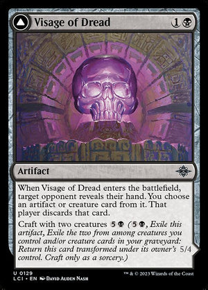 Visage of Dread // Dread Osseosaur (129) [The Lost Caverns of Ixalan]