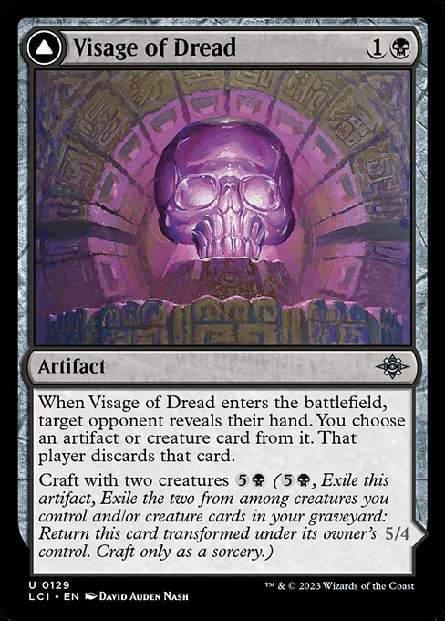 Visage of Dread // Dread Osseosaur (129) [The Lost Caverns of Ixalan]