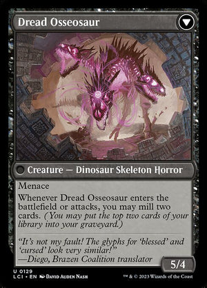 Visage of Dread // Dread Osseosaur (129) [The Lost Caverns of Ixalan] Reverse