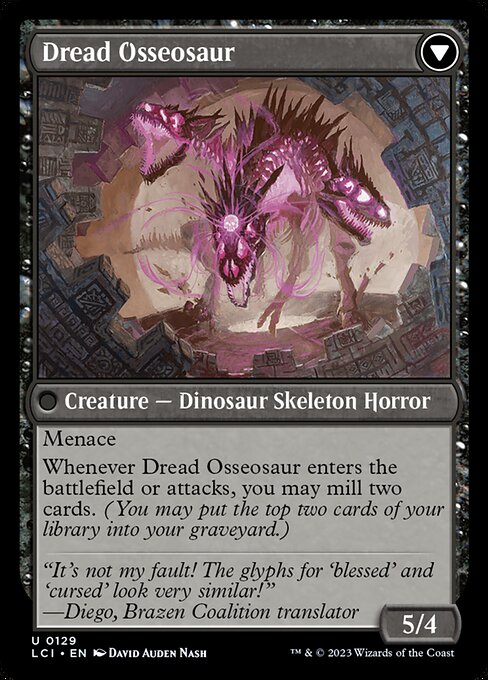 Visage of Dread // Dread Osseosaur (129) [The Lost Caverns of Ixalan] Reverse