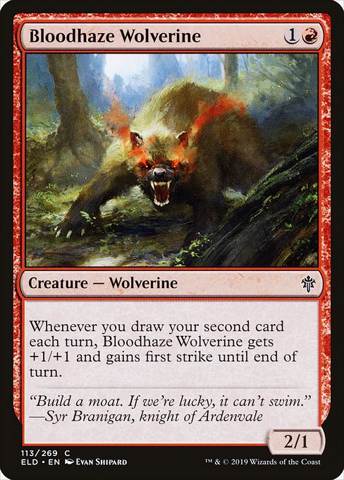 Bloodhaze Wolverine (113) [Throne of Eldraine]
