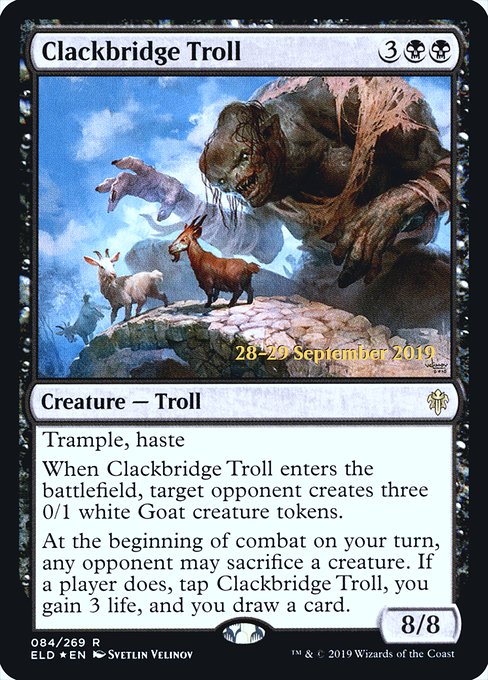 Clackbridge Troll (84s) [Throne of Eldraine Promos]