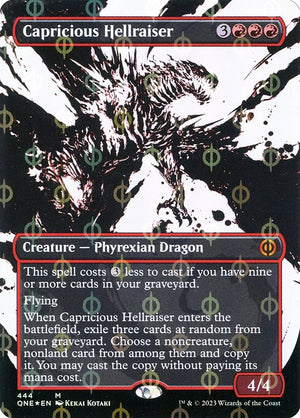 Capricious Hellraiser (444) [Phyrexia: All Will Be One] [Showcase, Borderless]