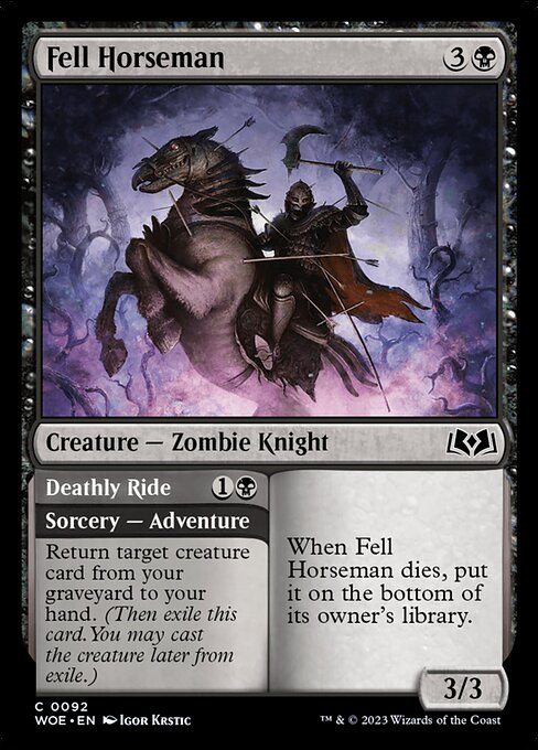 Fell Horseman // Deathly Ride (92) [Wilds of Eldraine]