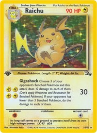 Raichu (14) (14/62) [Fossil (Unlimited)]