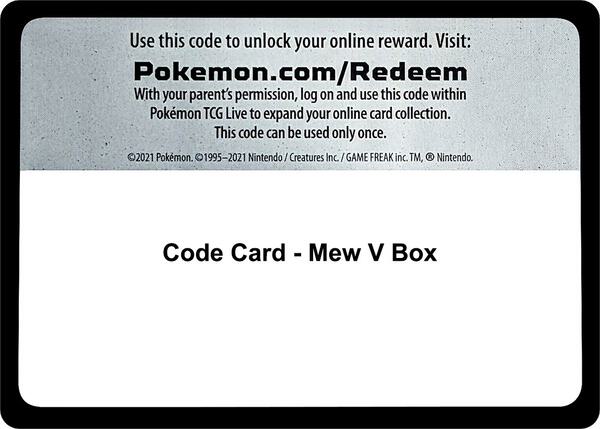 Code Card - Mew V Box [Miscellaneous Cards and Products]