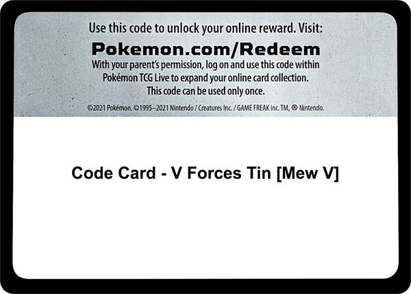 Code Card - V Forces Tin [Mew V] [Miscellaneous Cards and Products]