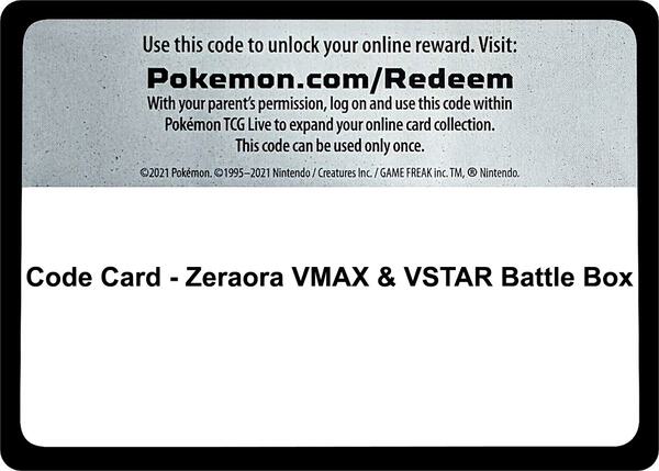 Code Card - Zeraora VMAX & VSTAR Battle Box [Miscellaneous Cards and Products]