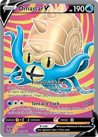 Omastar V (Full Art) (174/195) [SWSH12 Silver Tempest]