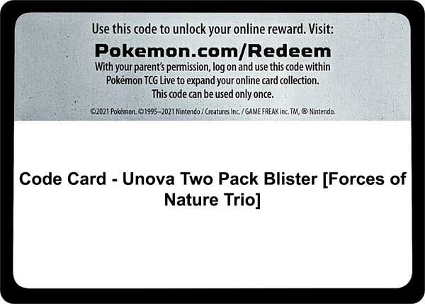 Code Card - Unova Two Pack Blister [Forces of Nature Trio] [Miscellaneous Cards and Products]