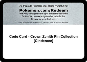 Code Card - Crown Zenith Pin Collection [Cinderace] [Crown Zenith]