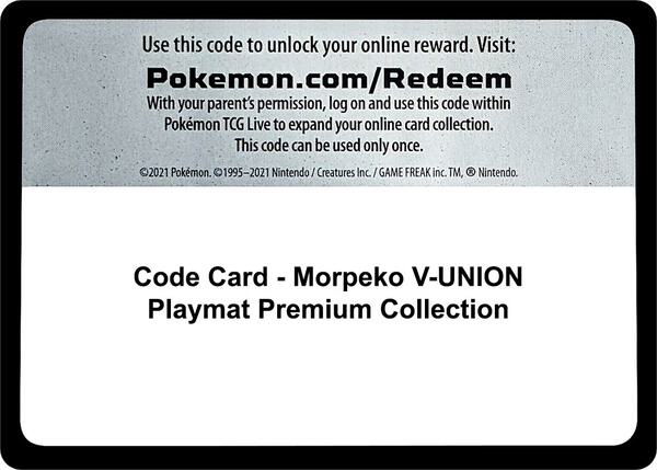 Code Card - Morpeko V-UNION Playmat Premium Collection [Crown Zenith]