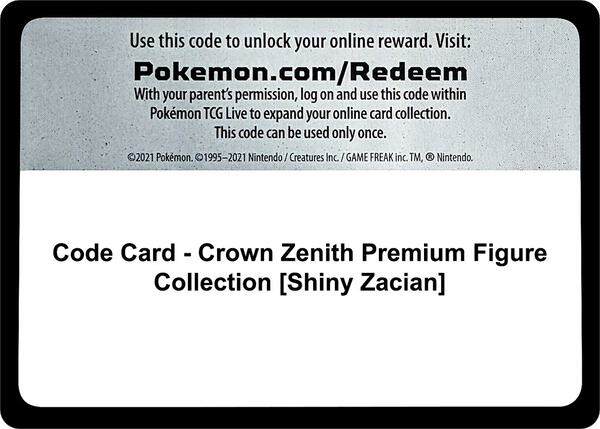 Code Card - Crown Zenith Premium Figure Collection [Shiny Zacian] [Crown Zenith]