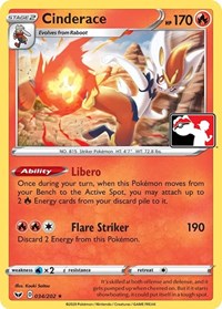 Cinderace (034/202) [Prize Pack Series Cards]