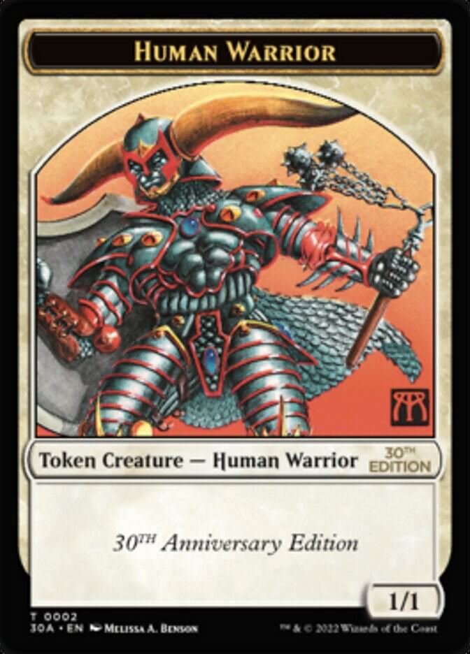 Human Warrior Token (2) [30th Anniversary Edition]