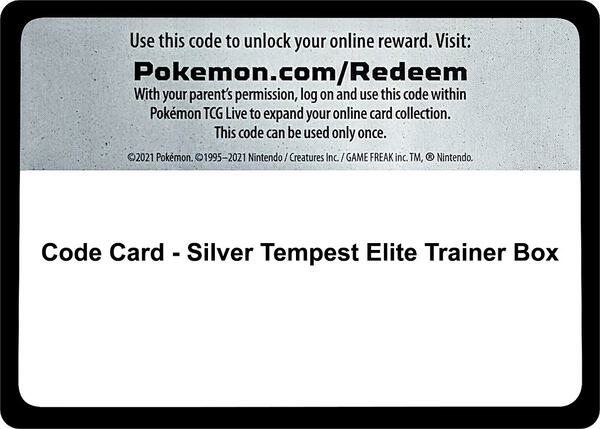 Code Card - Silver Tempest Elite Trainer Box [SWSH12 Silver Tempest]