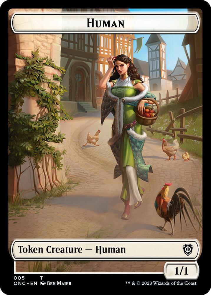 Human // Spirit Double-Sided Token (5 // 9) [Phyrexia: All Will Be One Commander]