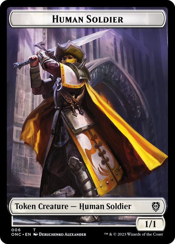 Human Soldier // Elephant Double-Sided Token (6 // 14) [Phyrexia: All Will Be One Commander]