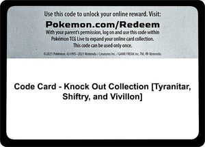 Code Card - Knock Out Collection [Tyranitar, Shiftry, and Vivillon] [Miscellaneous Cards and Products]