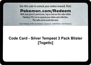 Code Card - Silver Tempest 3 Pack Blister [Togetic] [SWSH12 Silver Tempest]